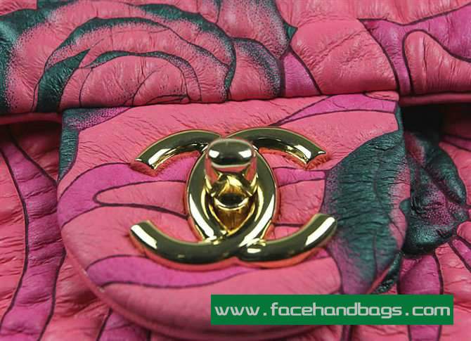 Chanel 2.55 Rose Handbag 50135 Gold Hardware-Pink Green - Click Image to Close